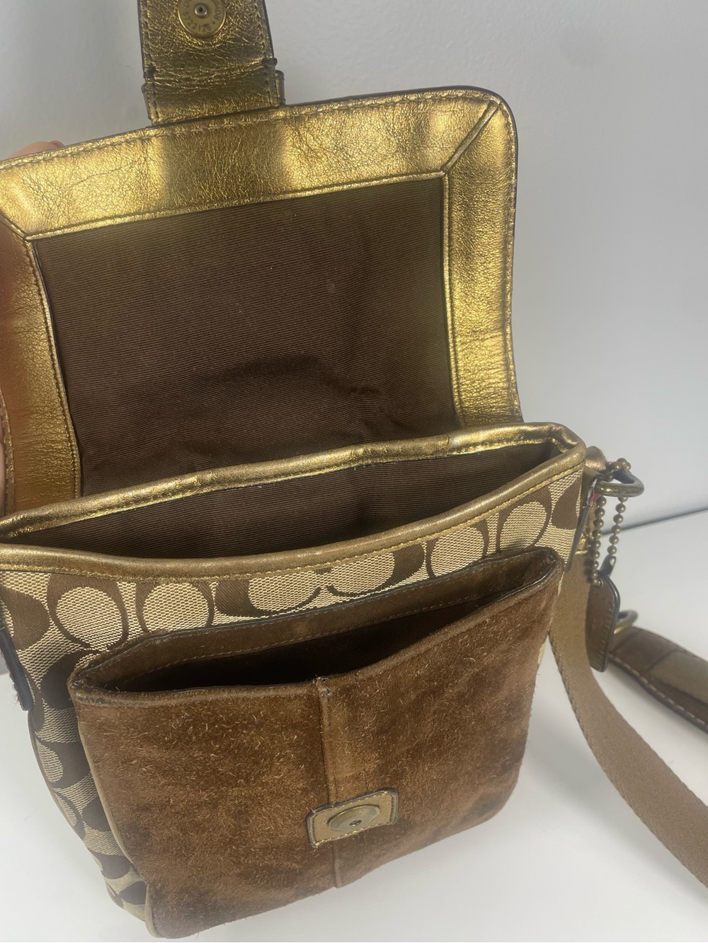 Coach Vintage Special Edition Legacy Canvas & Suede Crossbody RARE - Picture 4 of 16